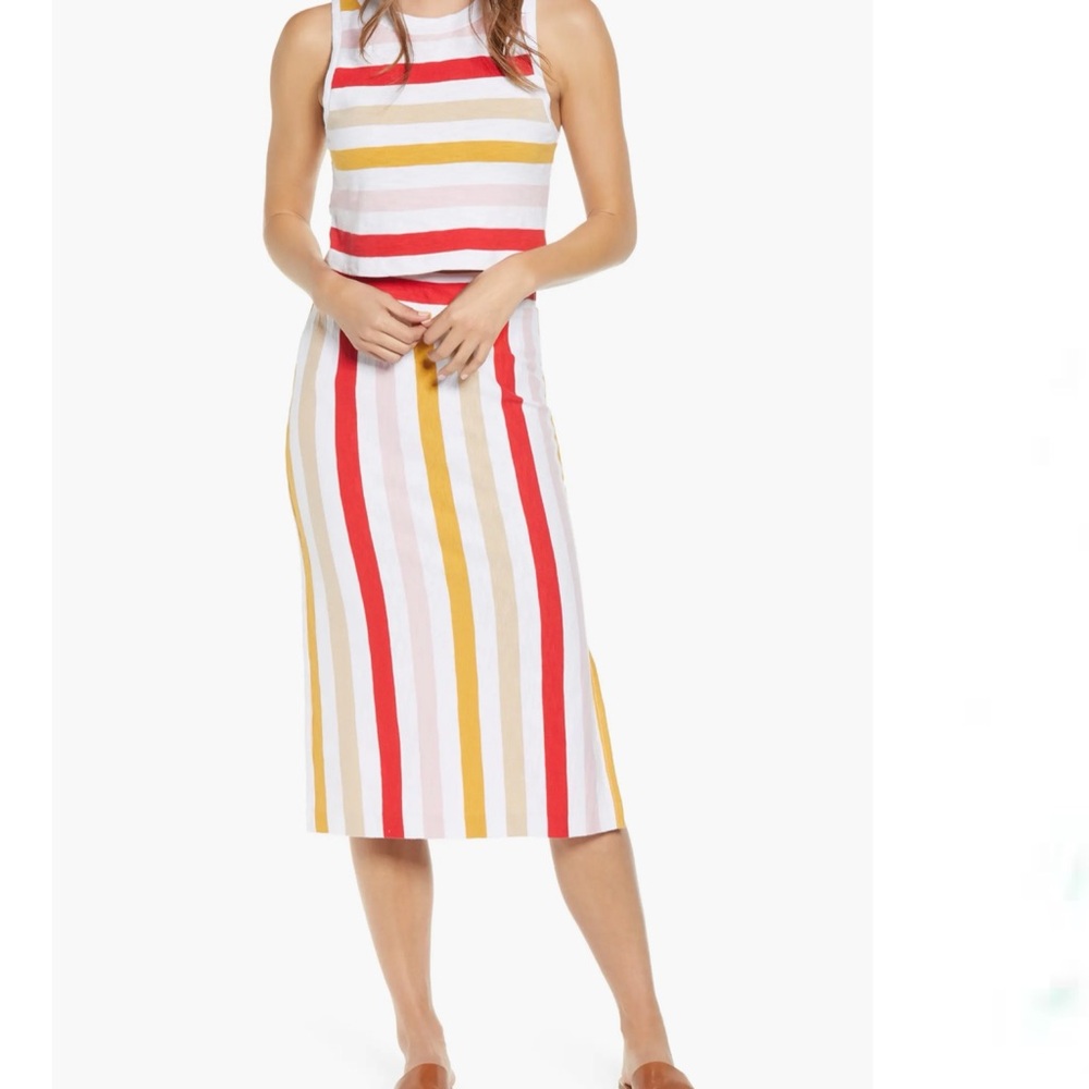 Lou & Grey Johann Stripe Midi Skirt & Top Set